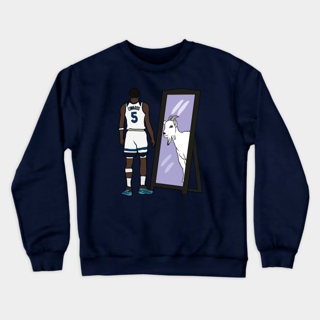 Anthony Edwards Mirror GOAT Crewneck Sweatshirt by rattraptees